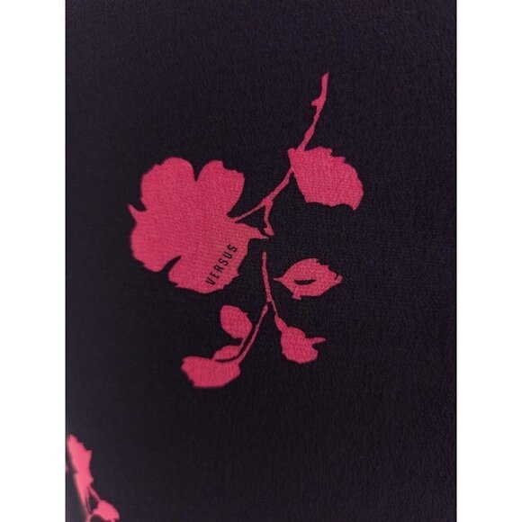 VERSUS VERSACE New 46 US 10 Strapless Floral-print Silk-crepe Mini Dress Black - Picture 5 of 15